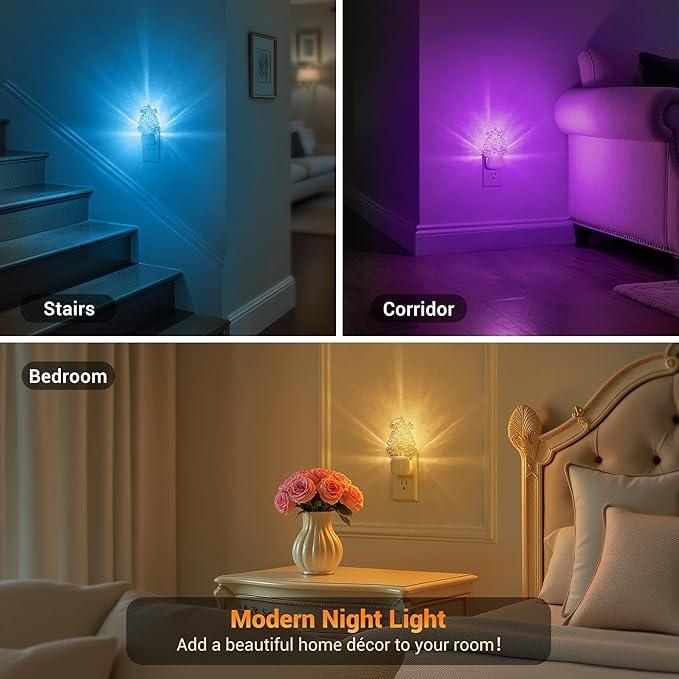 JandCase Castle Kids Night Light, 10 Color Changing, Dusk to Dawn Sensor, Acrylic RGB Nightlight for Kids Girls Bedroom, Gifts for Girls - ModernBath