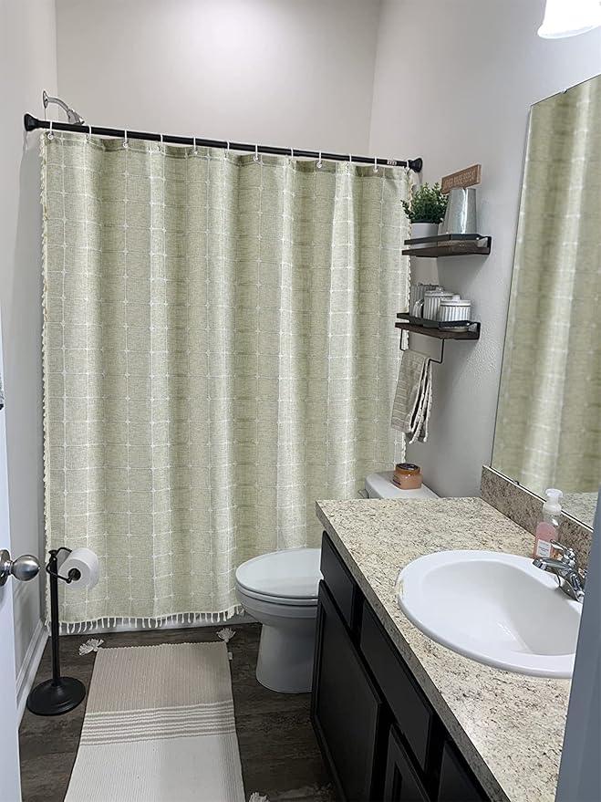 Aldopein Modern Farmhouse Shower Curtain, Vintage Tribal Geometry Fabric Shower Curtains Set Cottagecore Bathroom Decorations with Hooks - ModernBath