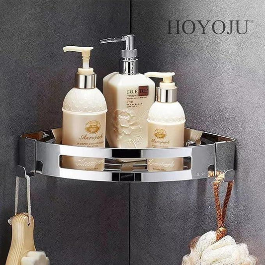 HOYOJU Stainless Steel Bathroom Caddy Storage Organizer Wall Mounted Kitchen Corner Shelf - ModernBath