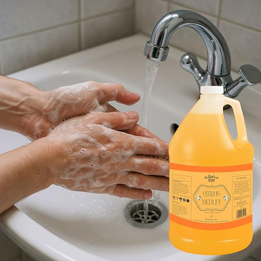 RKGodisGoodLK CITRUS MEDLEY Thick Hand Soap with Organic Ingredients – 1 Gallon Refill (128 fl oz / 3.78 L), Castile Liquid Soap with Aloe Vera & Essential Oils, Natural Moisturizing Hand Wash