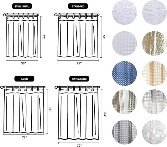 NTBAY EVA Clear Shower Curtain with Checkered, Water-Repellent Liner with 3 Magnets for Bathroom, 72x72 Inches - ModernBath
