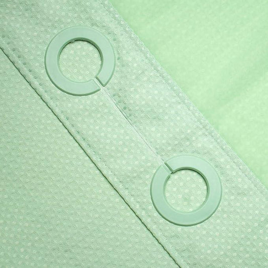 River Dream Heavyweight No Hooks Required Dotted Waffle Weave Shower Curtain with Snap in Liner - 71W x 74H,Hotel Grade,Spa Like Bath Curtain,Green Light - ModernBath