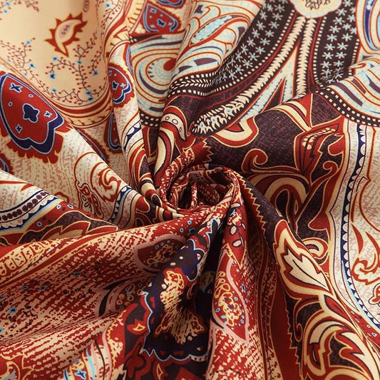 BESTRIPES Extra Long Shower Curtain 72x90 Inches, Water Repellent Fabric with Gold and Brown Baroque Pattern, 12 Metal Grommets and Weighted Hem