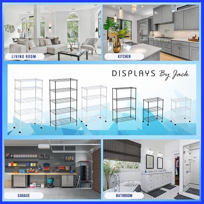 3 Tier Wire Shelving Unit Storage Rack, Metal Heavy Duty Utility Organizers, Organization Units for Metal Shelves, Pantry, Garage, Laundry Racks Durable Shelf Stand, 14"W x 24"L x 30"H, Chrome - ModernBath