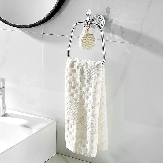 WINCASE Crystal Towel Ring, Chrome Hand Towel Holder, Silver Towel Rack Hanger for Bathroom, Towel Holder Bling Wall Mounted Decorative - ModernBath