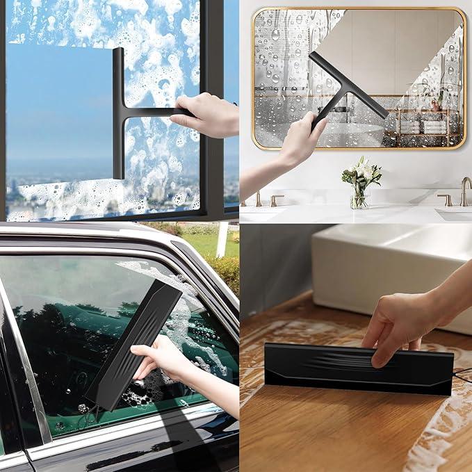 Acreditch Shower Squeegee for Glass Doors, All-One-Piece Silicone with Built-in Hook Design for Easy Hanging and Cleaning, for Bathroom, Glass, Kitchen, Tile Wall, Car - ModernBath