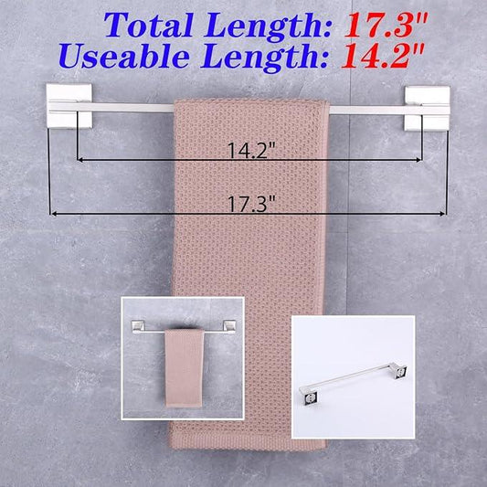 GERZWY 18 Inch Towel Bar Bathroom Wall Mounted Towel Rail, Stainless Steel Hand Towel Holder Brushed Finish JG1901A45-LS - ModernBath
