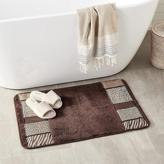 Zahari Home Safari Stripes Animal Bathroom Rug Classic Luxury Leopard Cheetah Zebra Bath Rug Contemporary Decor Beautiful Shower Mat Unique Design Stylish Bathroom Rug Bath Shower Tub Decor - ModernBath