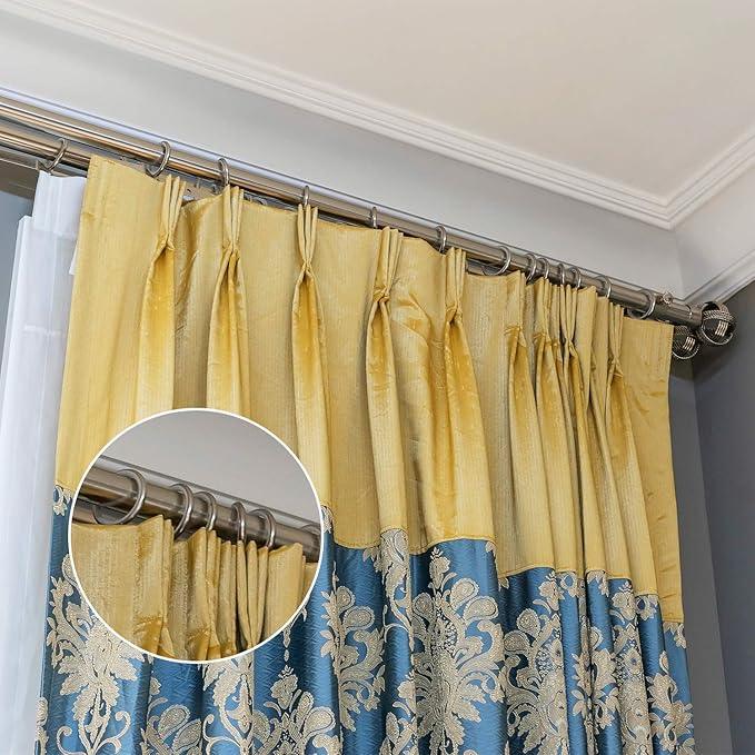 Hotop 30 Pcs Metal Drapery Curtain Rings 0.98/1.26/1.65 inch Interior Diameter and 30 Pcs Hanging Curtain Drapery Pin Hooks for Window Door Shower(Silver,32 mm) - ModernBath