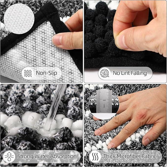 SLDIYWOW Black Bathroom Accessories Set, Bathroom Sets with Shower Curtain and Rugs for Home Decor/Housewarming - ModernBath