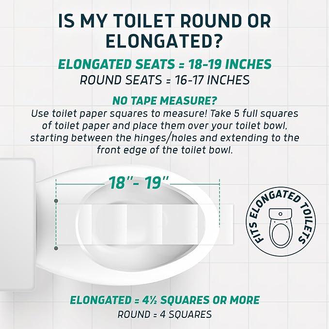 Lunderg Raised Toilet Seat with Handles - Elongated - Easy to Install Toilet Seat Risers for Seniors - Adds 3 Inches & Works like the one you’ve always used - Elegant design - No Hospital Vibe - ModernBath