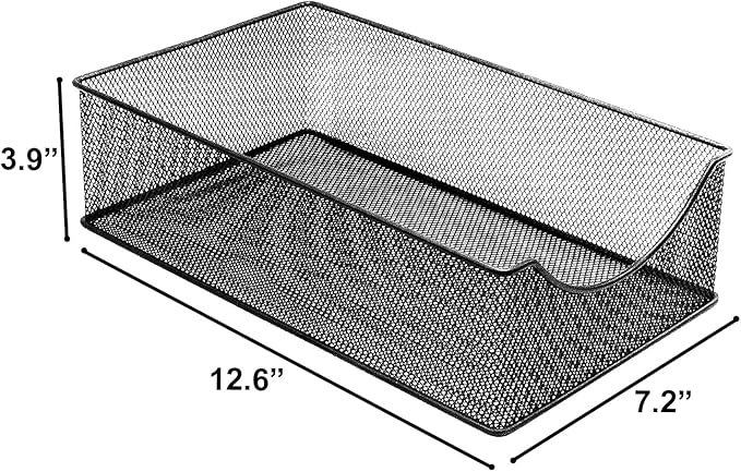 Sorbus 2 Tier Metal Under Sink Organizer for Bathroom, Kitchen, Strong Steel Mesh Sliding Drawers for Under Sink, Under Cabinet, Closet, Kitchen, Pantry, Bathroom Organizers and Storage (Black)