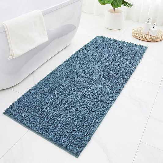 ILANGO Bathroom Rugs Light Blue 70x24,Extra Soft Absorbent Chenille Bath Rugs,Thick Non-Slip Shaggy Bath Mat,Machine Washable Quick Dry Bath Mats for Bathroom Runner Floor, Tub, Shower Accessories - ModernBath