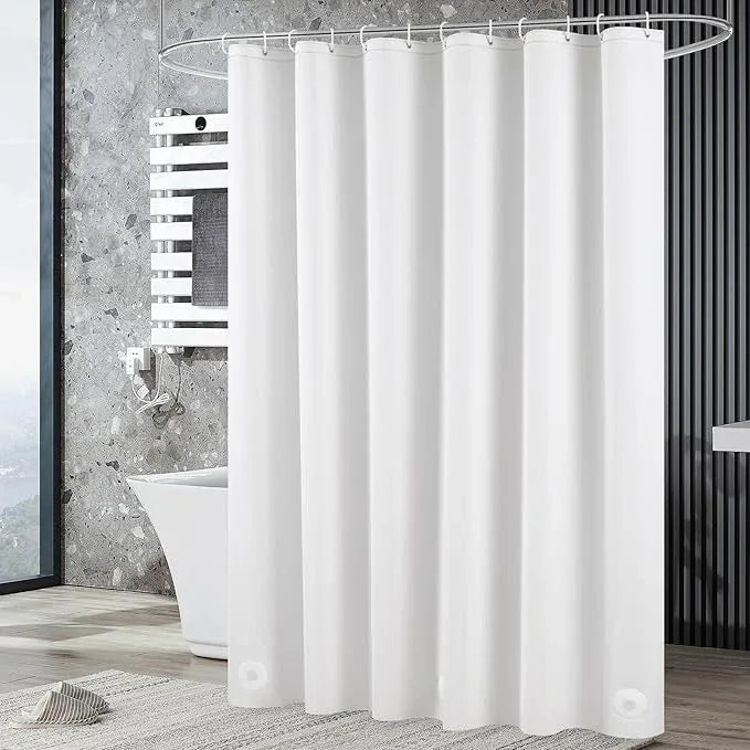 UFRIDAY White Shower Stall Curtain Liner Premium PEVA 36 x72 inch,Heavy Duty Shower Curtain with 2 Weighted Magnets, Small Size Waterproof Bath Curtains with 6 Hooks - ModernBath