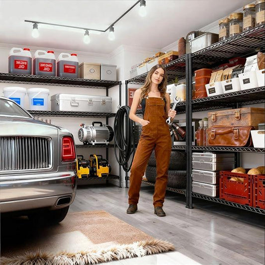 5 Tiers Shelf Metal Storage Shelves Standing 1750 LBs Household Shelf Organizer for Kitchen Pantry Closet Garage Basement Utility Room, Black15.7 D x 45.3" W x 70.4" H - ModernBath