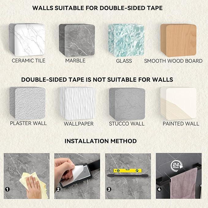 LANC ORB Hand Towel Holder 12-Inch Self-Adhesive Towel Bar for Bathroom Wall Mounted and No Drilling Towel Ring, Sticky on Kitchen Bathroom Towel Rod Oil Rubbed Bronze, A8310ORB-L3 - ModernBath