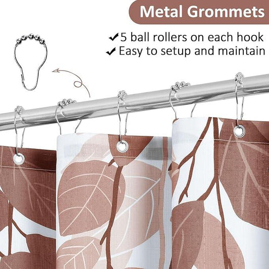 BOODII Rustic Brown Shower Curtain for Bathroom Botanical Eucalyptus Nature Eucalyptus Shower Curtain Set Floral Leaves Waterproof Bathroom Bath Curtains with Hooks 72x72 - ModernBath