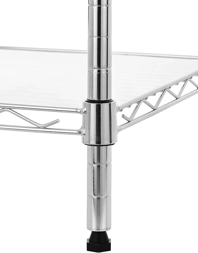Finnhomy 6-Tier Wire Shelving Unit Adjustable Steel Wire Rack Shelving 6 Shelves Steel Storage Rack or Two 3 Tier Shelving Units with PE mat and Stable Leveling Feet, NSF Certified, Chrome - ModernBath