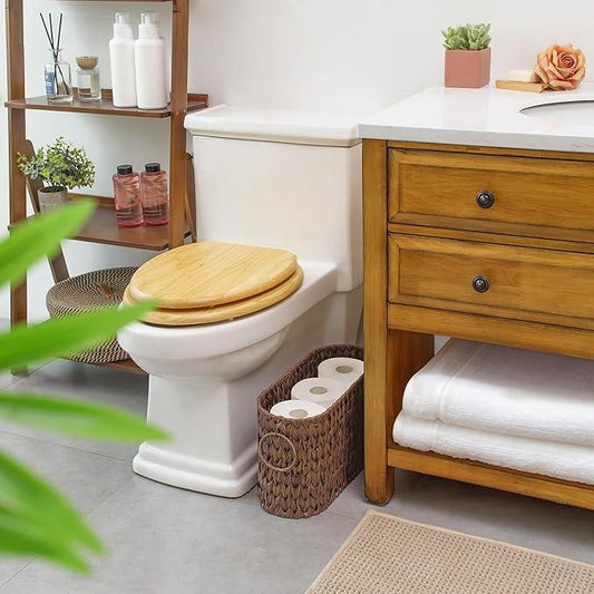GRANNY SAYS Toilet Paper Storage, Toilet Paper Basket for Bathroom, 6 Mega Rolls Holder with Storage, Waterproof Bathroom Storage Baskets, Brown - ModernBath