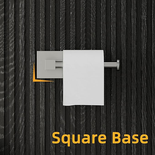 RUACQ Toilet Paper Holder Wall Mount,Square Base Tissue Roll Holder for Bathroom,Toilet Roll Holder Stainless Steel(Brushed Nickel)