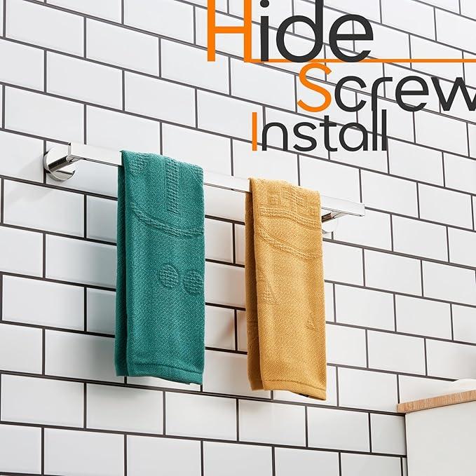 24 Inch Bathroom Towel Bar Bath Towel Rack Kitchen Towel Holder Towel Rails Wall Mounted SUS304 Stainless Steel Polished Chrome AN4001CH-L24 - ModernBath