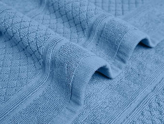 Avalon Towels Light Blue Bath Mat - 100% Cotton Set of 2 Absorbent Bathmat - Bathroom Mats Quick Dry Bath Mats for Bathrooms (22x34 Inches) - ModernBath