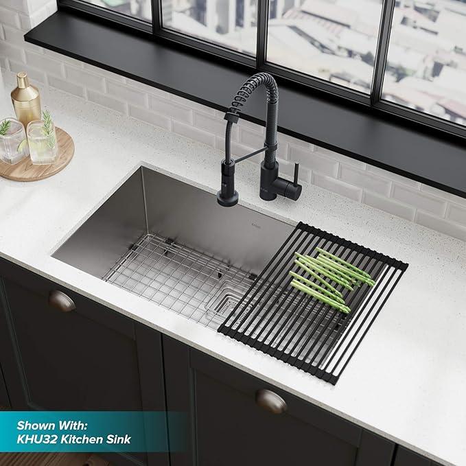 KRAUS Bolden Commercial Style 2-Function Single Handle Pull Down Kitchen Faucet in Matte Black, KPF-1610MB - ModernBath