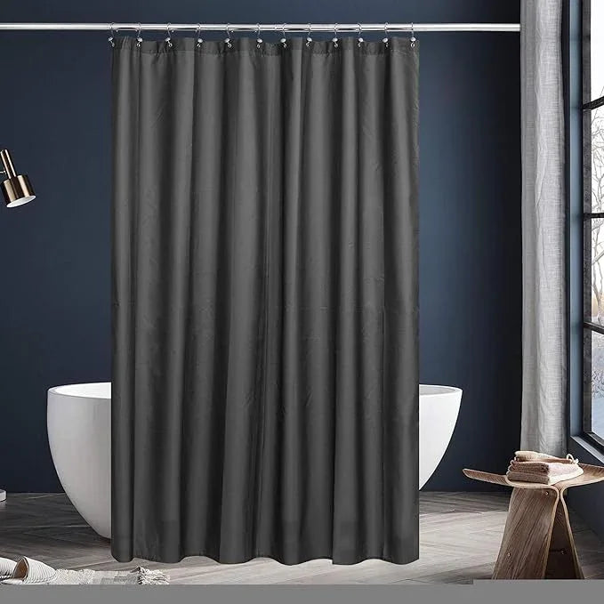N&Y HOME Fabric Shower Curtain or Liner Extra Long 72 x 84 Inches - Washable Hotel Quality Cloth Shower Curtain for Bathroom - Graphite Gray, 72x84 - ModernBath
