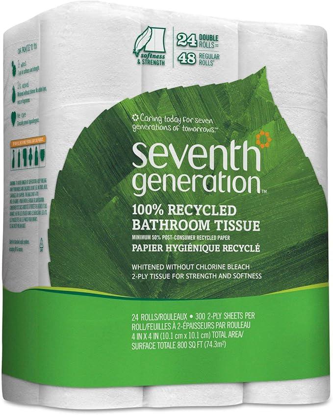 Seventh Generation 137038 100 Percent Recycled Jumbo Roll Bathroom Tissue, 2-Ply, White, 500-Roll, 60-Carton - ModernBath