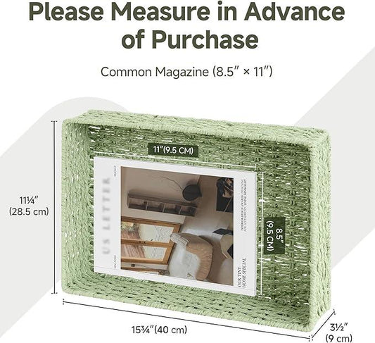 StorageWorks Bathroom Vanity Tray for Countertop, Bathroom Counter Tray for Decorative, Toilet Paper Baskets, Green, Larger, 2 Pack - ModernBath