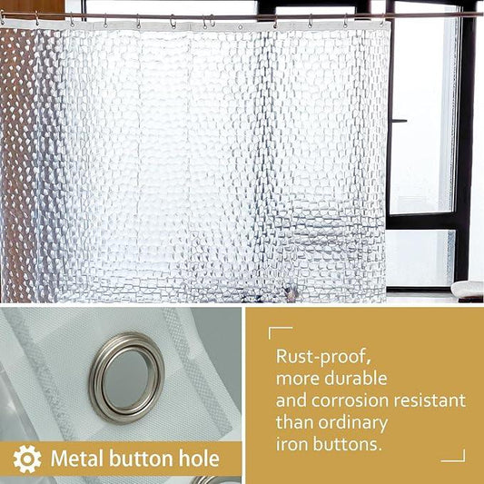 NTBAY EVA Clear Shower Curtain with Water Cube, Water-Repellent Liner with 3 Magnets for Bathroom, 72x78 Inches - ModernBath