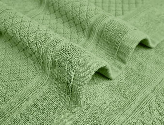 Avalon Towels Sage Green Bath Mat - 100% Cotton Set of 2 Absorbent Bathmat - Bathroom Mats Quick Dry Bath Mats for Bathrooms (22x34 Inches) - ModernBath