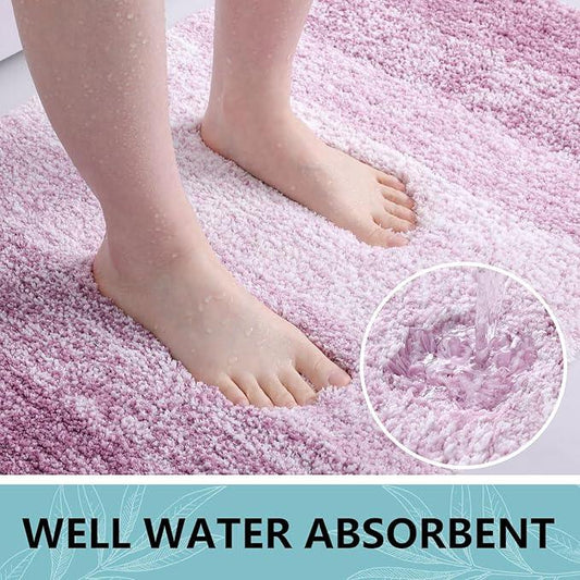 Arotive Microfiber Bathroom Rugs, Shaggy Soft and Absorbent Bath Rug, Non-Slip, Thick Plush Machine Washable Dry Bath Mats for Bathroom, Tub and Shower, 47x24, Purple, Rectangular - ModernBath