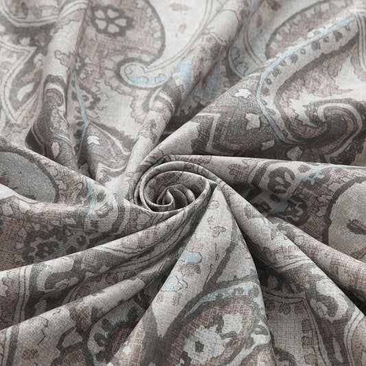 BESTRIPES Stall Fabric Shower Curtain, Taupe Gray Blue Paisley Print Waterproof Shower Curtains for Bathroom, 54" W x 72" H