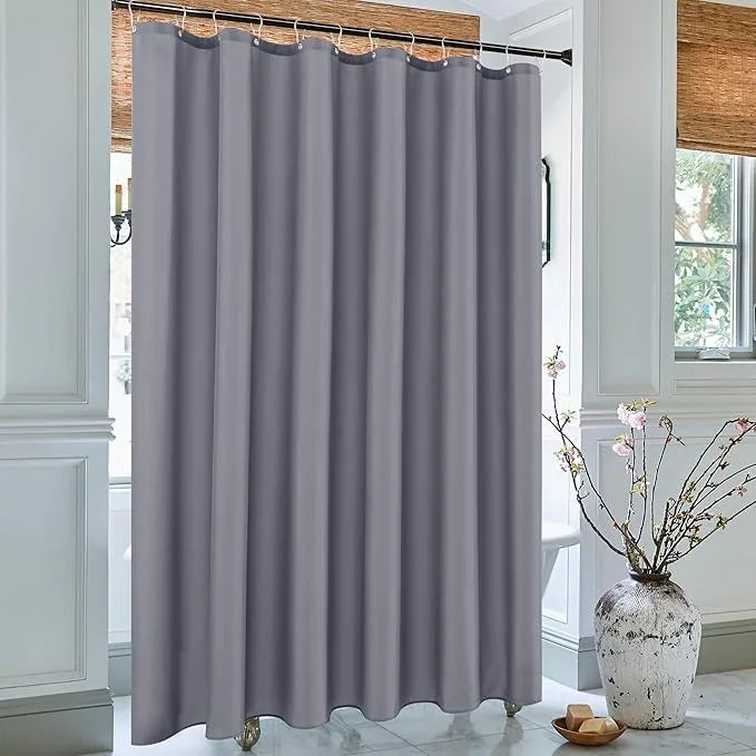 Biscaynebay Hotel Quality Fabric Shower Curtain Liner 72 Inch by 72 Inch, Dark Grey Water Resistant Bathroom Curtains Liners, Rust Resistant Grommets Top Weighted Bottom Hem Machine Washable - ModernBath