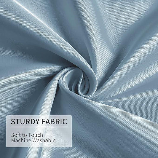 Gibelle Light Blue Fabric Shower Curtain or Liner, 72x72 Waterproof Shower Curtain Liner for Bathroom with Metal Grommets and 12 Plastic Hooks, Soft Cloth & Hotel Quality, Machine Washable - ModernBath