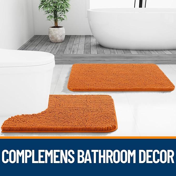 OLANLY Bathroom Rugs 36x24, Extra Soft Absorbent Chenille Bath Rugs, Rubber Backing Quick Dry, Machine Washable Bath Mats for Bathroom Floor, Tub and Shower, Home Decor Accessories, Clay - ModernBath