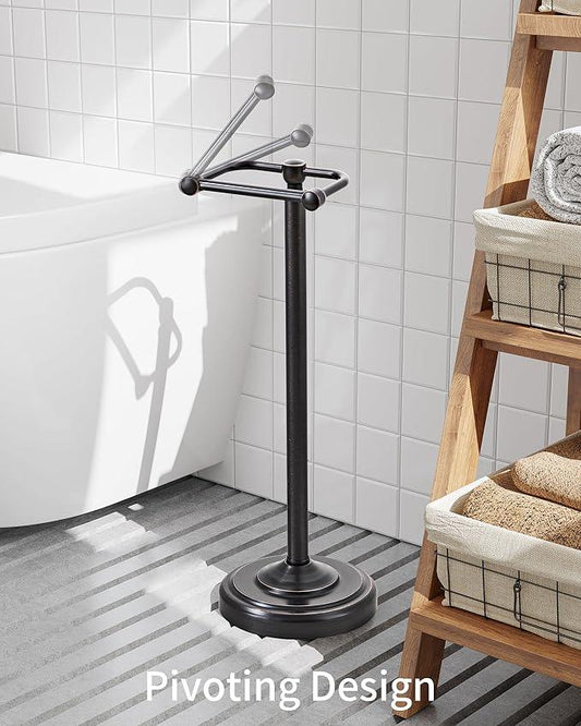 Toilet Paper Holder Stand, Oil Rubbed Bronze Toilet Paper Holder Free Standing, Post Pivoting Design & Stable Weighted Base SUS304 Stainless Steel for Bathroom(Mega Roll) - ModernBath