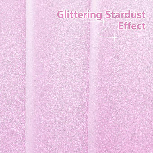 Seenus Dreamy Pink Glitter PEVA Shower Curtain Extra Long 78 Length, Waterproof Plastic Sparkle Shower Curtain Liner with 3 Large Magnets, 72x78 Inch Shimmery Rose Pink Bathroom Shower Curtain - ModernBath