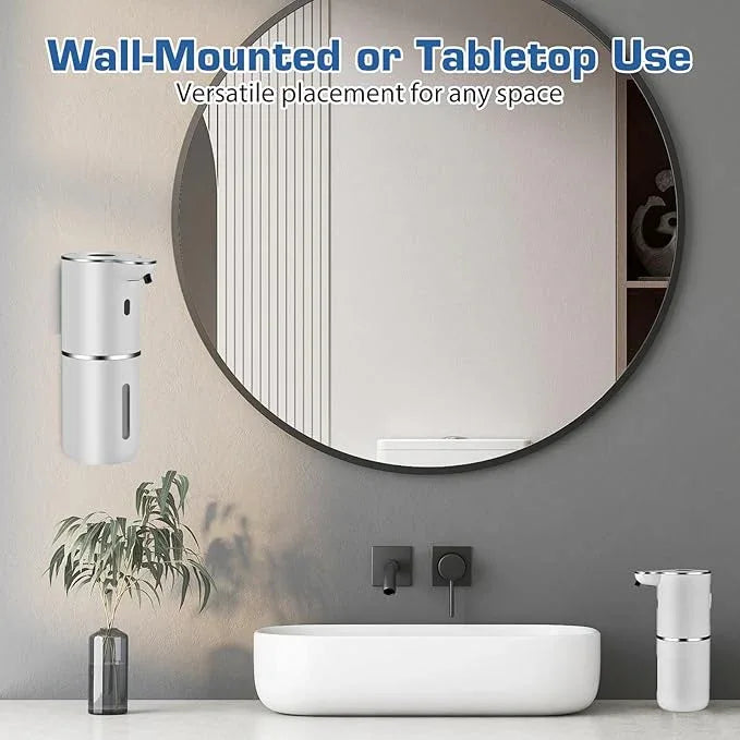 XINKORA Automatic Foaming Soap Dispenser, LED Display Touchless Foam Hand Soap Dispenser for Bathroom Countertop, Kitchen, 6-Level Adjustable,380ML, Rechargeable(White) - ModernBath