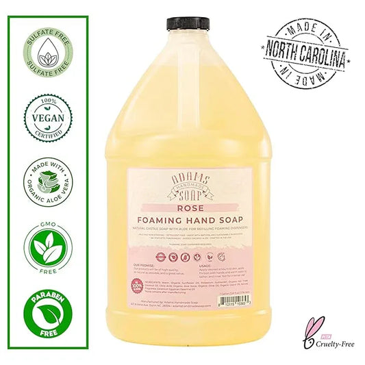 Adams Handmade Soap Liquid Foaming Soap 1 Gal - Rose (Pack of 4) - ModernBath