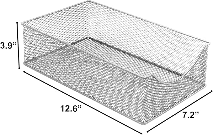 Sorbus 2 Tier Metal Under Sink Organizer for Bathroom, Kitchen, Strong Steel Mesh Sliding Drawers for Under Sink, Under Cabinet, Closet, Kitchen, Pantry, Bathroom Organizers and Storage (Silver)