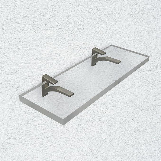 Clear Acrylic Shelves for Wall Storage, 6" W X 30" L, 3/4" Thick Floating Shelves for Wall, Bedroom, Living Room, Bathroom, Kitchen -Easy Installation with Screws and Brushed Nickel Finish Brackets - ModernBath