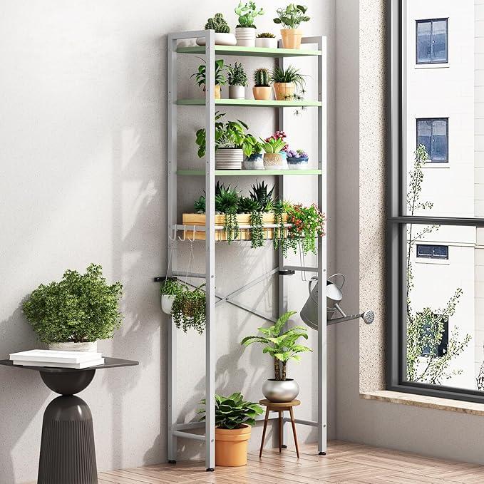 Over-The-Toilet Storage Rack, 4-Tier Bathroom Organizer Shelf Over Toilet with Adjustable Shelf and Basket, Freestanding Space Saver Bathroom Shelves Above Toilet for Room (Avocado Green) - ModernBath