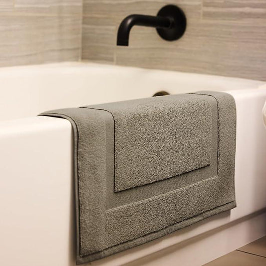 Preston Lane Douro Bath Mat – 100% Cotton, Plush & Absorbent Quick-Dry Bathroom Rug – Hotel-Quality Floor Mat for Shower or Tub, Made in Portugal, Eucalyptus - ModernBath