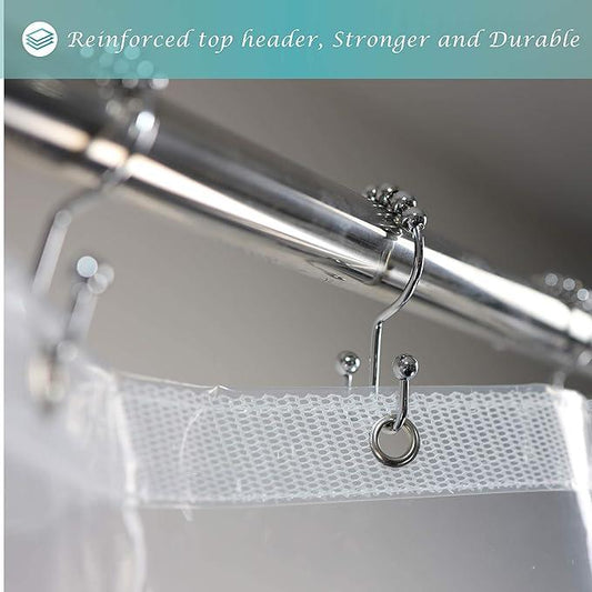 Mrs Awesome RV Stall Shower Curtain Liner with 3 Magnets 47 x 64 inch, Waterproof Thick PEVA Shower Liner for Bathroom 47x64, Clear - ModernBath