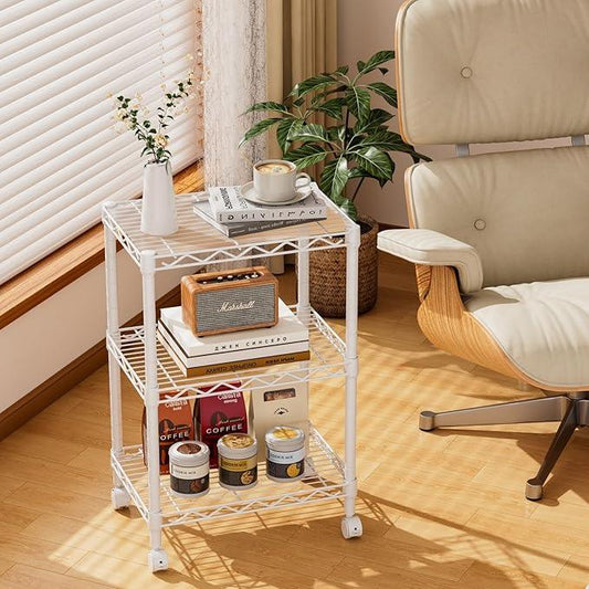 3 Tier Adjustable Storage Shelves Heavy Duty Metal Utility Shelf Wire Shelving Unit Organizer Rack for Home Kitchen Office Bathroom Pantry Room 12" D x 18" W x 30" H - ModernBath
