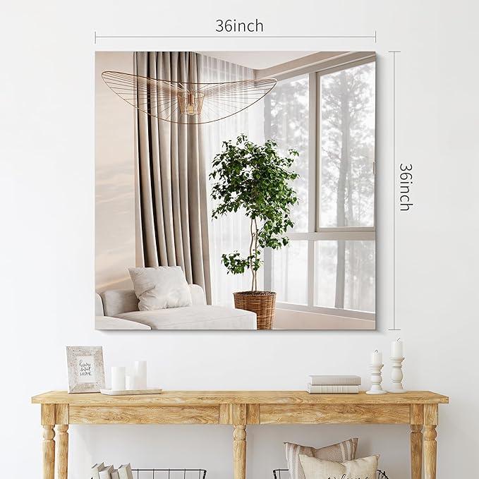 CILIBER Frameless Wall Mirror, 36x36 inch Square Bathroom Mirrors for Wall, Upgraded Shatterproof Vanity Mirror Over Sink with Polished Edge for Bathroom,Bedroom,Living Room and Entryway - ModernBath