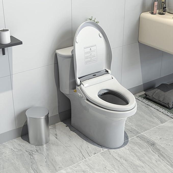 LEIVI Electric Bidet Toilet Seat with Wireless Remote and Side Panel, Multiple Spray Modes, Adjustable Heated Seat, Warm Water and Air Dryer, Auto LED Nightlight, Round - ModernBath
