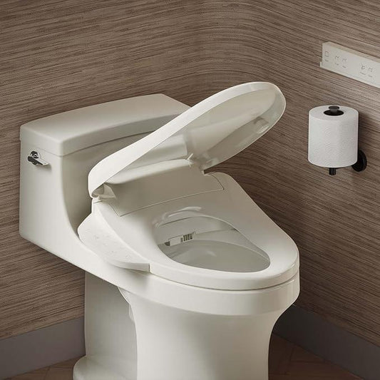 Kohler PureWash M250 Manual Round Bidet Toilet Seat, Biscuit, Quiet-Close Lid Prevents Slamming, Easy Installation with Quick-Release Hinges, Adjustable Spray Position & Pressure - ModernBath